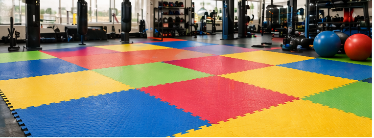 Sports and fitness flooring, pads, and impact protection