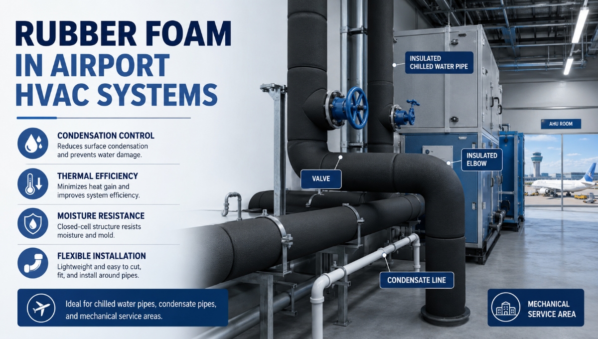 Rubber Foam in Airport HVAC and Condensation Control