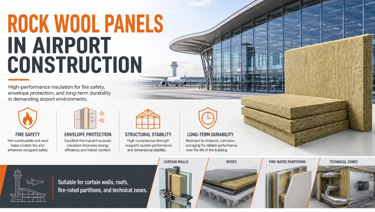 Rock Wool Panels for Fire Safety, Envelope Protection, and Durability